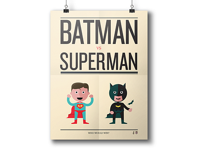 Batman vs Superman batman illustration poster super superhero superman type