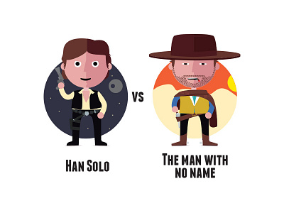 Han Solo vs Blondie blondie fight han illustration project side solo vs