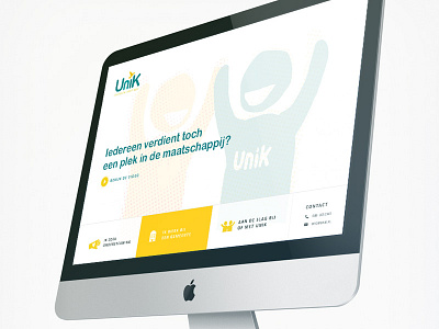 Unik Website clean design flat fullscreen layout responsive simple type web