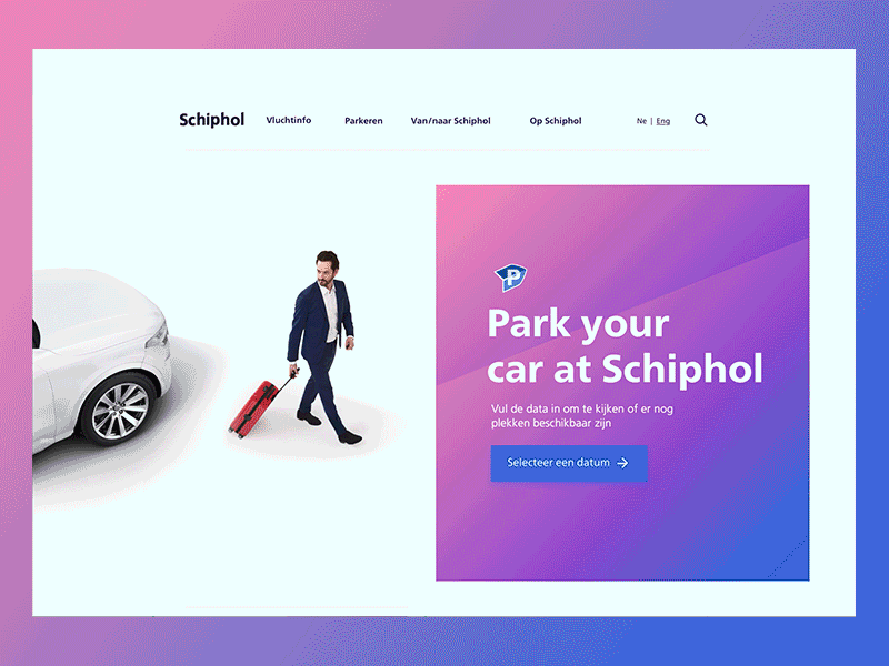 Parking landingpage - animated animation bold color gradients landingpage scroll webdesign