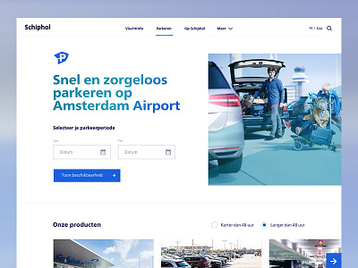 Schiphol.com - Parking At The Airport airline airport animation branding flat flight gradient motion transportation travel ui