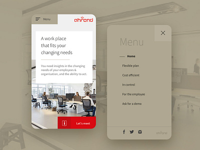 Ahrend Mobile Layout Menu