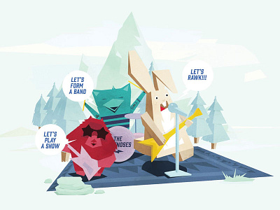 The Little Trailblazers - book illustration fun illustration