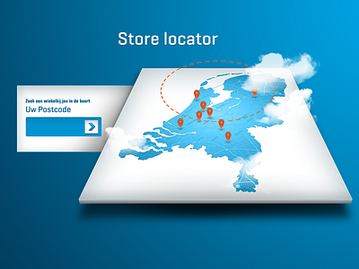 Store Locator 3d clouds location locator map netherlands pinpoint storelocator