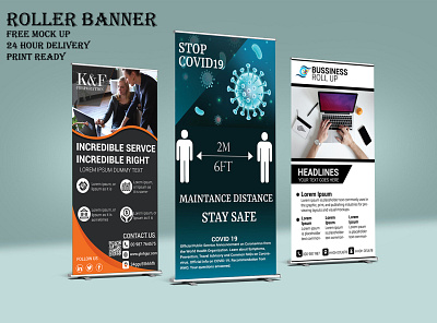 ROLLER BANNER branding design illustration logo typography