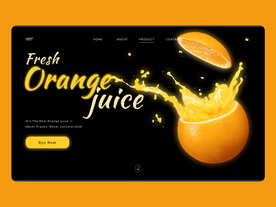 Landing page.Orange Juice black dekstop design figma orange ui webdesign