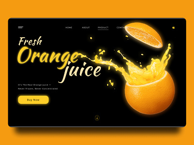 Landing page.Orange Juice.Screan black dekstop figma landing page orange ui webdesign