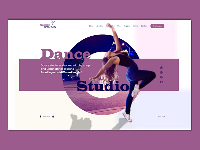 landing page/Danse studio blue dekstop figma landing page logo purple ui webdesign