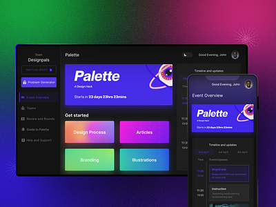 Palette Dashboard UI [Web and Phone] branding dashboard ui design minimal mockup phone ui web