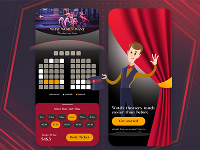 Theater Booking App booking mobile design theater ui