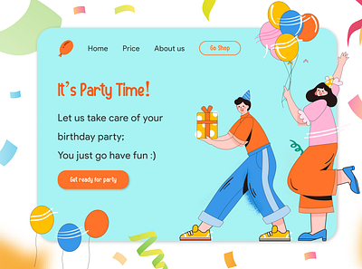 Birthday Shop birthday blue happy orange shop ui