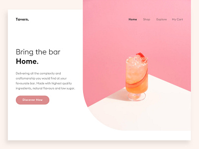 Landing Page - Daily UI 003 003 03 cocktail cocktail web page daily ui dailyui003 design landing page ui web