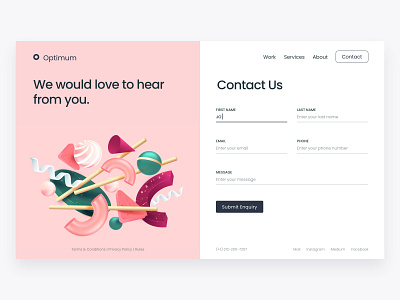 Contact Form- Daily UI 028 028 3d branding contact contact form contact form daily ui 028 contact page contact us daily ui daily ui 028 dailyui design graphic design illustration logo pastel pink ui ux wip
