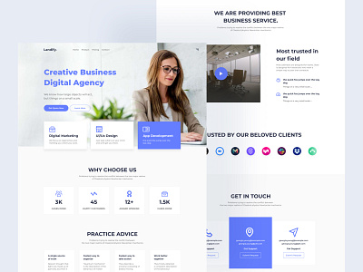 Digital Agency Landing Page agency agency website branding business web design clean digital digital agency homepage landing page modern portofolio startup studio ui uiux web page webdesign websiite website design