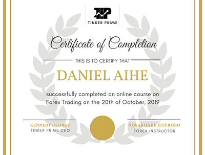 A Certificate design, for an online tutorial company advertisingdesign branding business certification certificationcourse design forextrading graphicdesign graphicdesigner