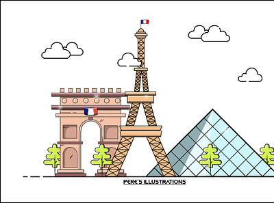 A French-Themed Illustration I did with Adobe Illustrator design digitalart europe france french graphicdesign graphicdesigner illustration illustrator paris tourism travel