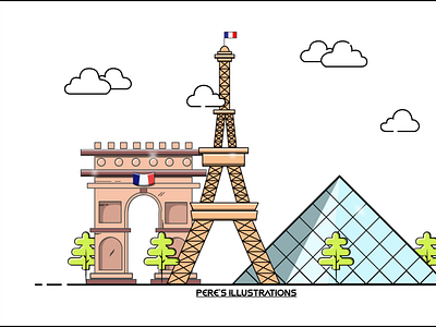 A French-Themed Illustration I did with Adobe Illustrator