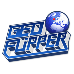Geoflipper geoflipper identity logo pinball