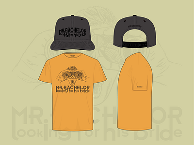 Funny T shirt & headwear design for Mr. Bachelor