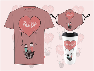 True Love coffee mug couple cute cute illustration fashion fashion design fashion illustration flat funny illustration mask screen print screenprint t shirt t shirt t shirt art t shirt design t shirt design t shirt illustration t shirts vector