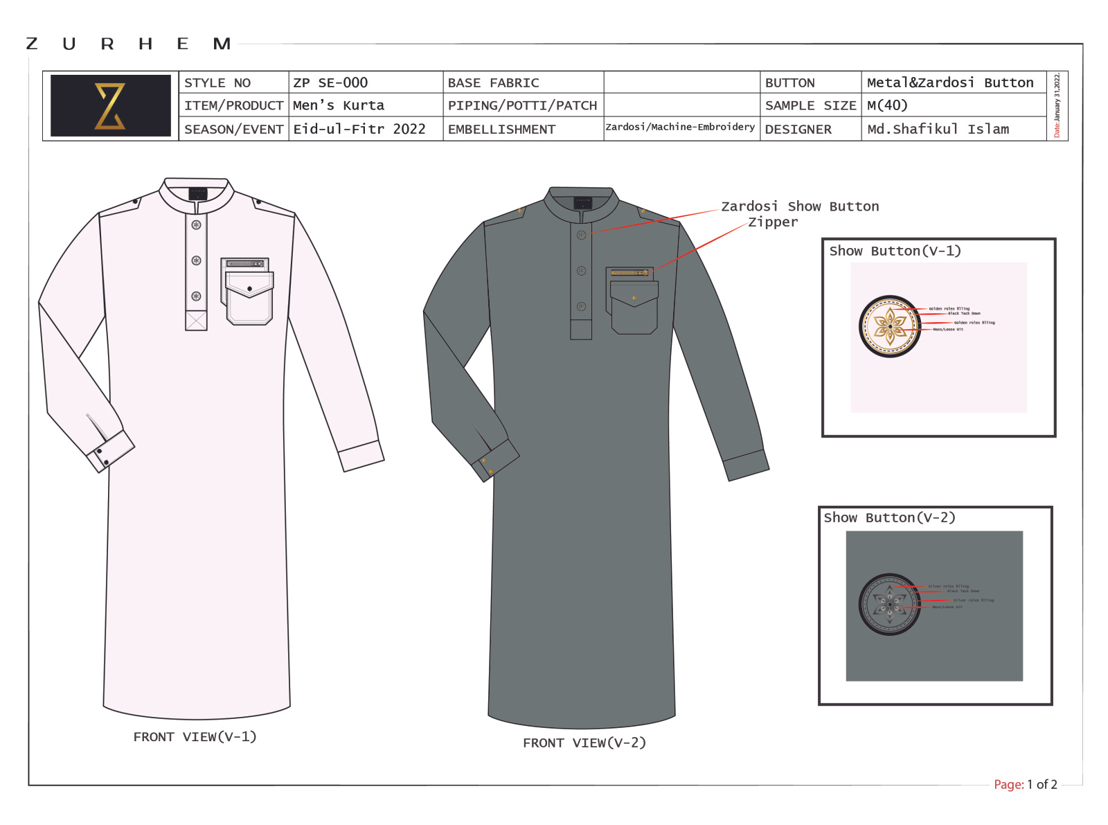 Men's Kurta(Panjabi)Design by Md Shafikul Islam on Dribbble