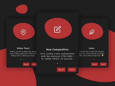 Dokyu Motion Onboarding Modals 2d after effects minimal modals motion design onboarding ui ux