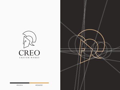 Creo Custom Works - Logo design company creo custom design elegant flat graphicdesign grid household icon logodesign mascoat minimal minimal mascoat minimalist modern spartan spartan logo spartians work