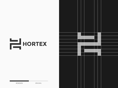 Hortex - logo design black and white black logo company design elegant flat graphicdesign grid grid design h logo h mark hot icon lettermark lettermarklogo logo mark logodesign minimalist modern perfume logo