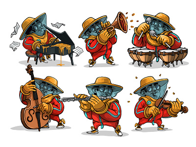 Milr's Band beekeepers bees branding character design georgi dimitrov erase graffiti illustration logo love music band one world peace photoshop save the bee support bee t-shrt design united urban art vector