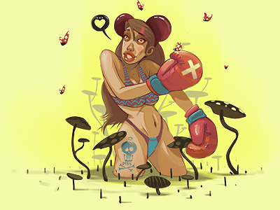 Knockout box bug dimitrov erase georgi girl heart illustration knockout love mushroom nature