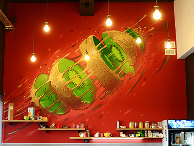 Kiwi bomb design dimitrov erase georgi graffiti illustration interior kitchen kiwi tasty vitamin