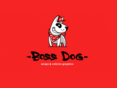 BOSS DOG apple boss bull design dog fresh funny logo london red terrier typography