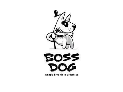 BOSS DOG apple boss bull design dog fresh funny logo london terrier typography white