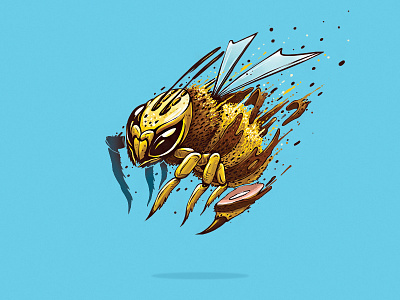 Furious Bee apple art bee design dimitrov erase fresh furious georgi illustration logo print