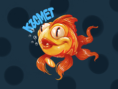 LUCK apple blue design fish fresh fun gold icon illustration luck orange viber