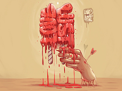 Love x Lust antonyms cream erase hand ice illustration love lust melting print red sale