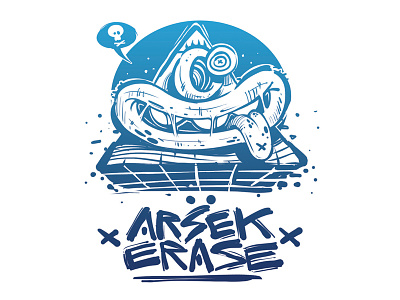 Arsek & Erase apple arsek bigcartel blue design erase grraffiti illustration logo online shop