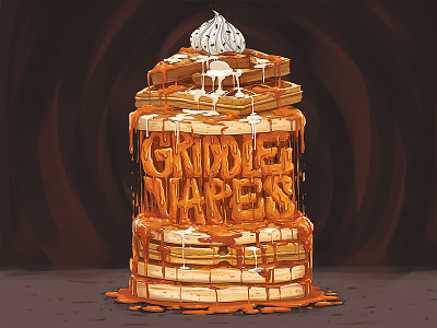 Griddle Vapes box cigarette design electronic french e liquid griddle illustration pancake syrup toast vapes waffles