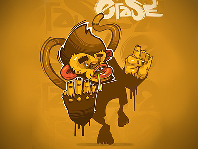Crazy Monkey 2012 art crazy dimitrov erase georgi illustration monkey print