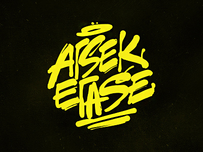 Arsek & Erase arsek bulgarian calligraphy design erase graffiti handmade illustration logo typography vector yellow