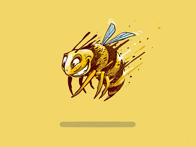 Happy Bee art direction bee beer brown design art digitalart dimitrov erase fashion fresh furios georgi graffiti illustration label logo design love sketch travel yellow