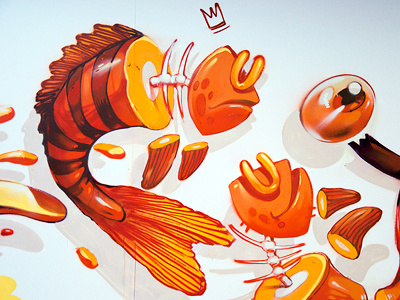 Fish Hunter 2012 comercial dimitrov erase fish georgi hunter hunting illustration painting puma wall work