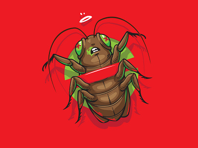 OUCH animal apple art bug bulgarian cockroach commission design digitalart erase graffiti illustration insects logo poison print protect red vector реклама