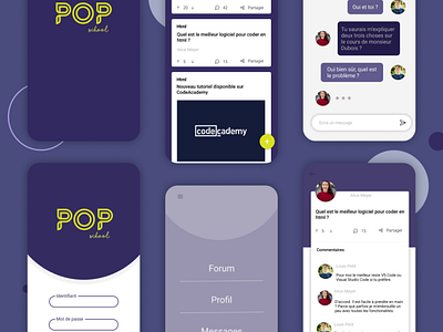 Student app chat design forum login logo students study ui ux webdesign