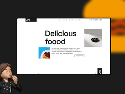 Food, Restaurant Landing page app branding design illustration logo typography ui ux