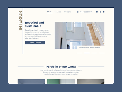 Interior Design Landing page, Hero section