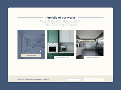 Interior Design Landing page, Portfolio section