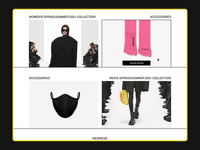 Redesign concept of Balenciaga website design typography ui ux