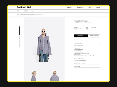 Redesign concept of Balenciaga website