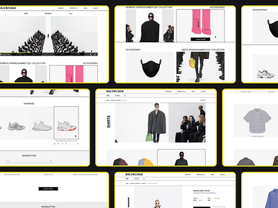Redesign concept of Balenciaga website design typography ui ux